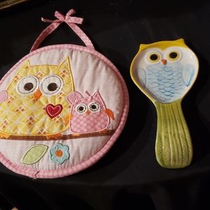 Owl Spoon Rest and Pot Holder.
